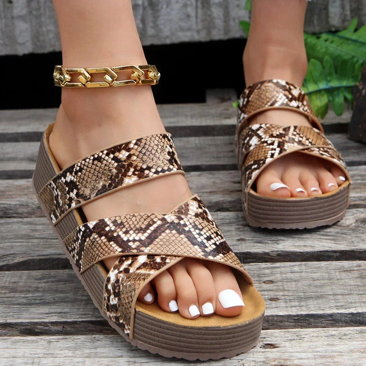 Anouk - Boho Orthopedische Sandalen Dames met Gevlochten Banden en Plateauzool
