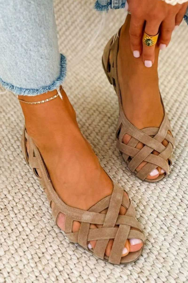 Anouk - Boho Orthopedische Sandalen Dames met Geweven Banden en Platte Zool
