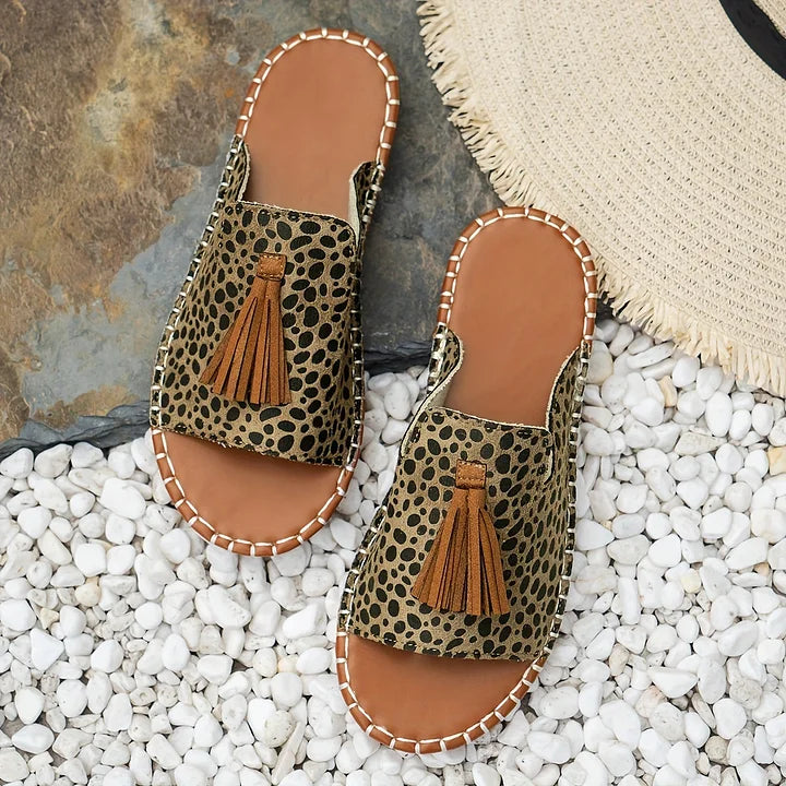 Anouk - Boho Sandalen Dames met Kwastjes en Ethnic Print