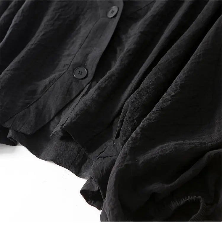 Eva - Casual Linnen Blouse Dames met V-hals en Wijde Ballonmouwen