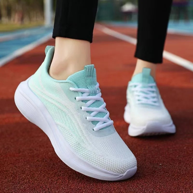 Sneakers Dames - Sportief Design met Gekleurde Hieldetail | Casual