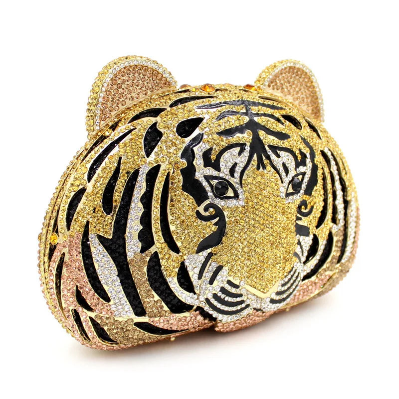 Tas Dames - Kristallen Avondtasje Tijger met Ketting | Opvallend
