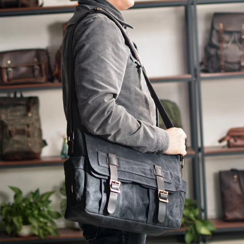 Tas Heren - Stoere Messenger met Dubbele Gesp en Brede Schouderband | Klassiek