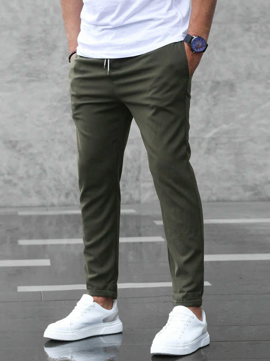 Broek Heren - Slim Tapered Fit met Elastische Taille | Rekbaar