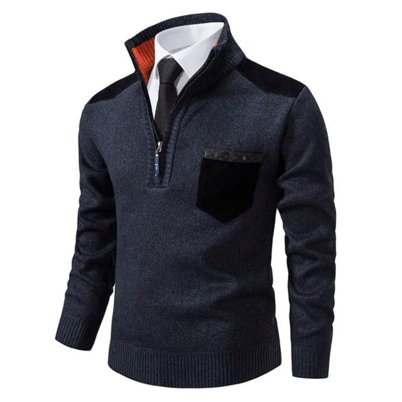 Sweater Heren - Half-Zip met Opstaande Kraag | Klassiek