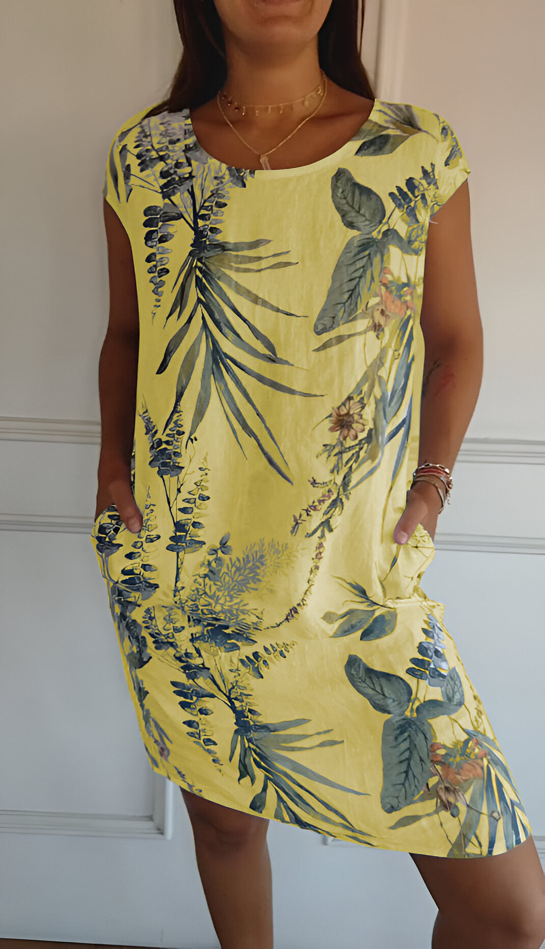 Iris - Casual Zomerjurk Dames met Ronde Hals en Zijzakken