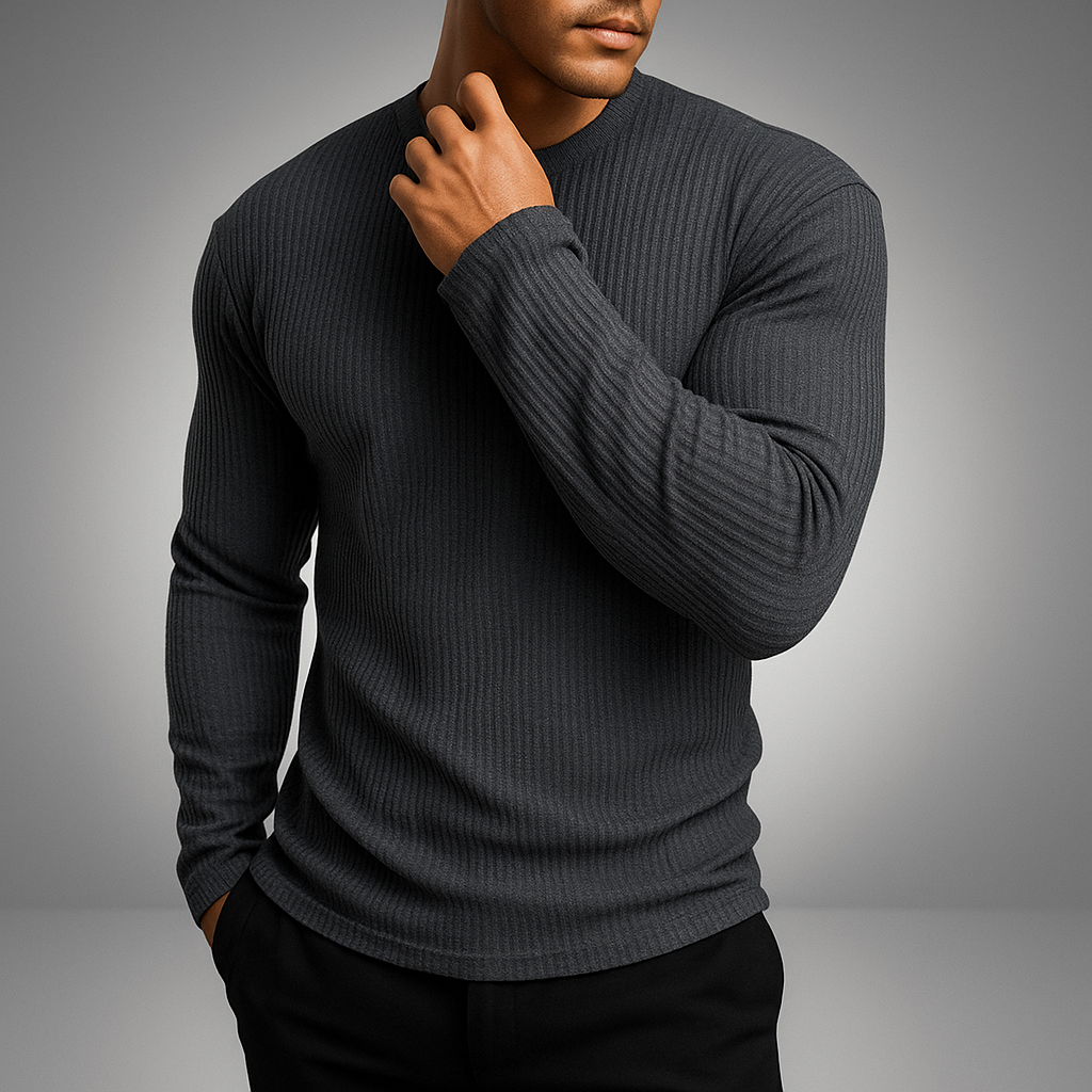 Luuk - Heren Gebreide Trui Rib Casual Smart met Aansluitende Pasvorm