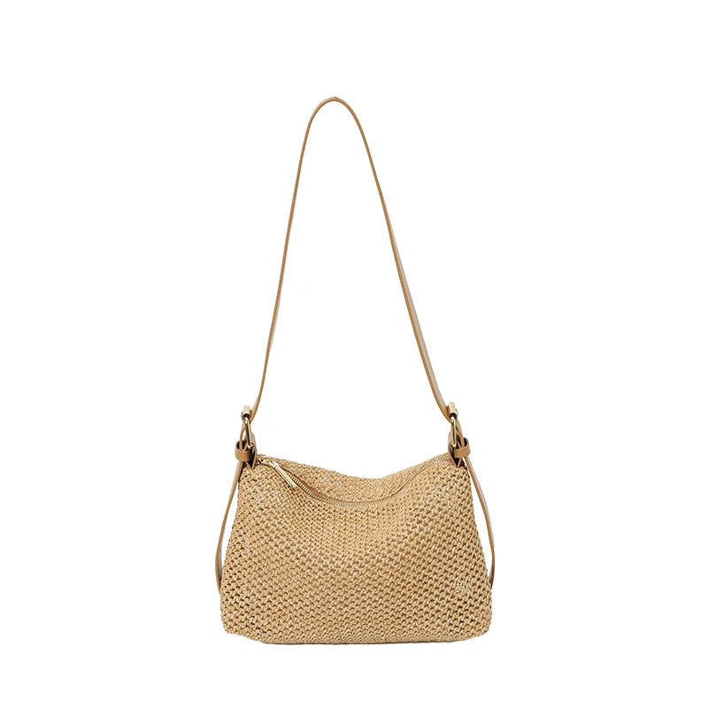 Tas Dames - Gevlochten Hobo Tas met Brede Schouderriem | Zomer
