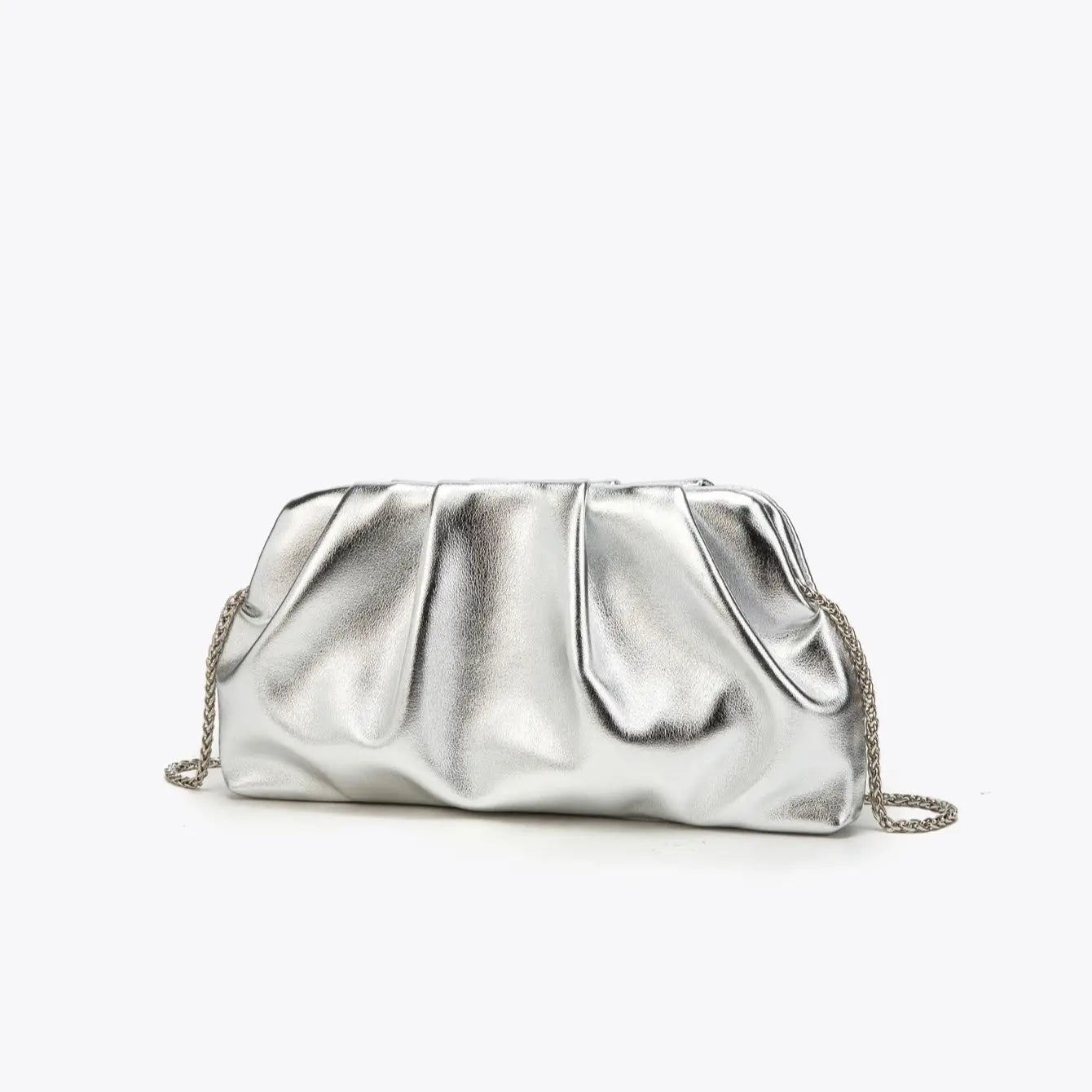 Tas Dames - Geplooide Clutch met Gouden Ketting | Chique