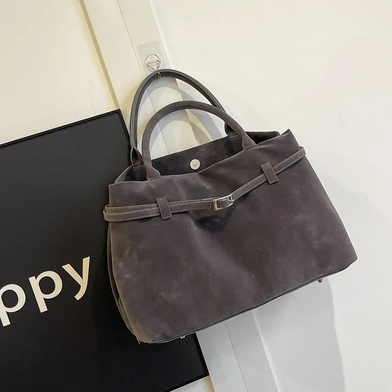 Handtas Dames - Grote Tas met Gespelement en Schouderriem | Chique