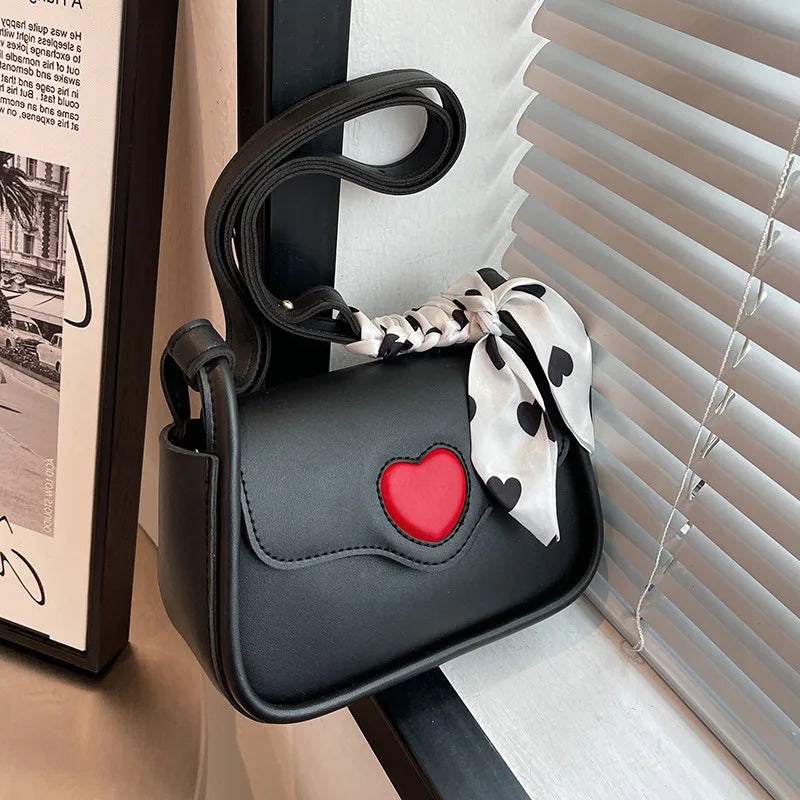 Tas Dames - Mini Crossbody met Hartdetail en Strik | Schattig