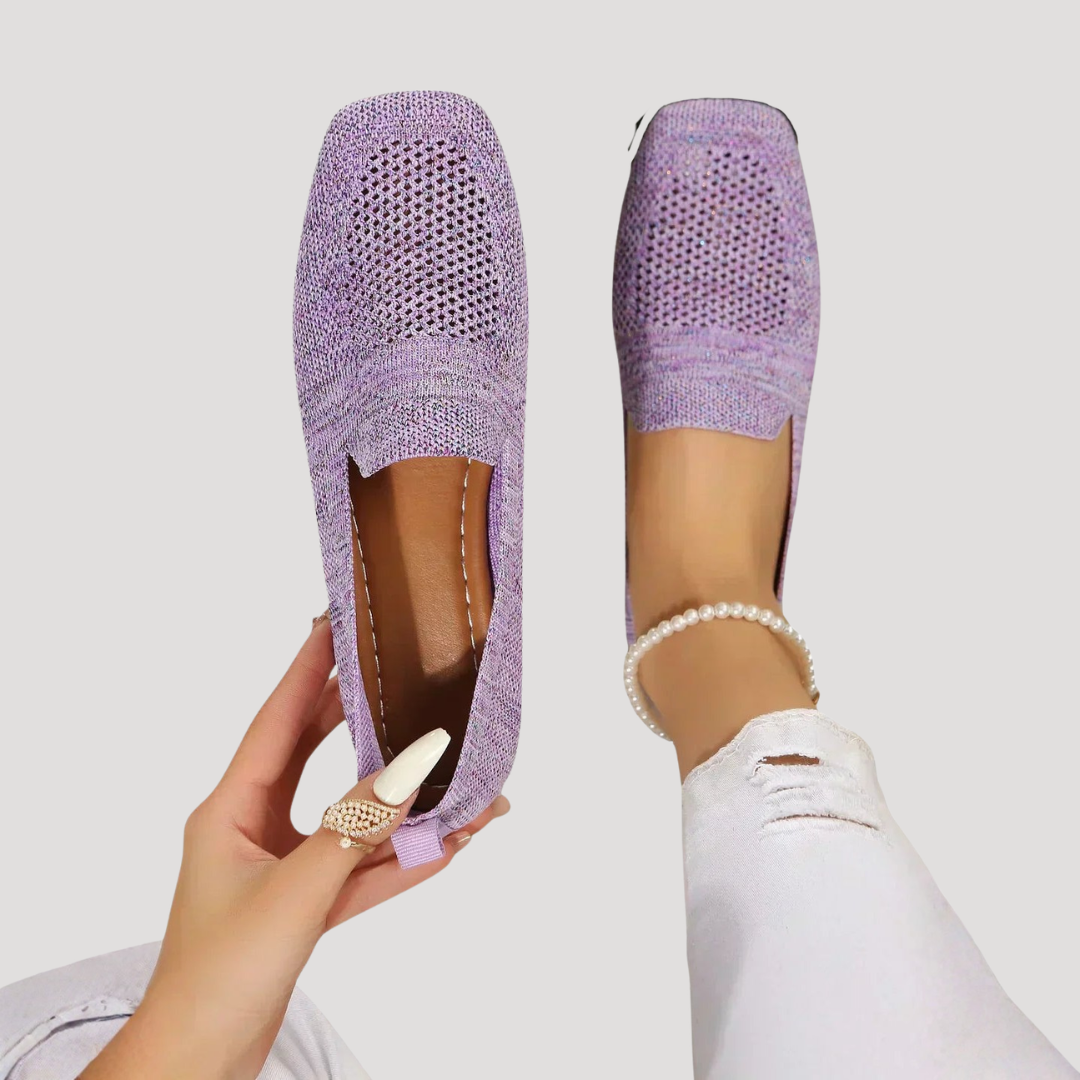 Sanne - Casual Orthopedische Ballerina's Dames met Ademend Gebreid Materiaal en Flexibele Zool