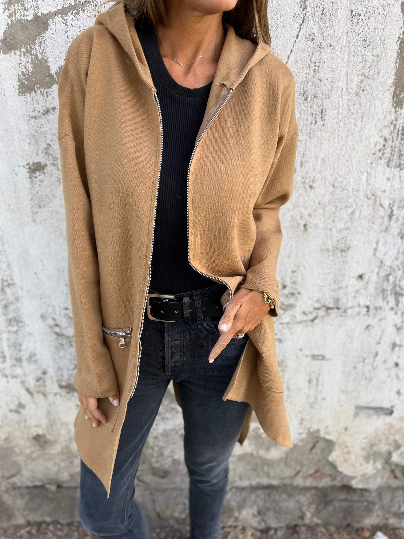 Sanne - Dames Zip Hoodie voor de Herfst met Capuchon en Steekzakken