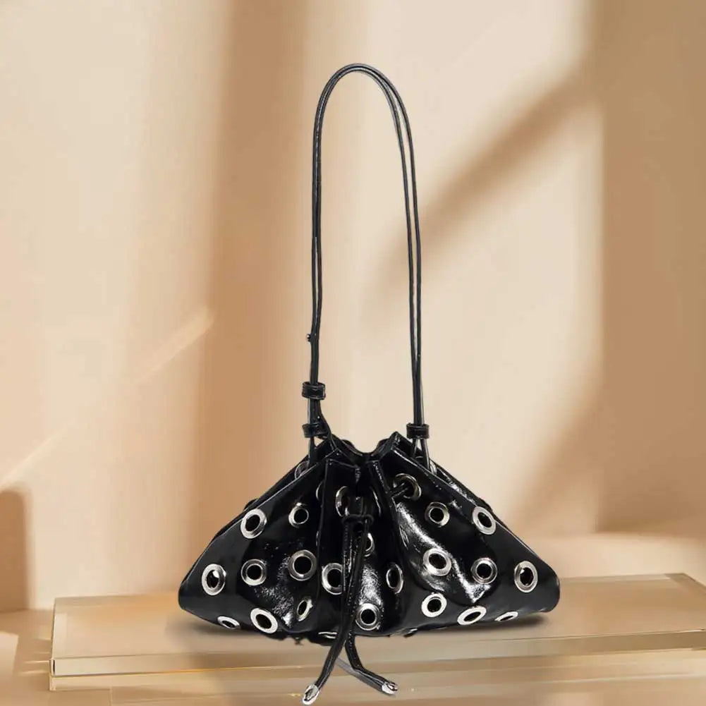 Schoudertas Dames - Metallic Clutch met Oogjes Detail | Stoer
