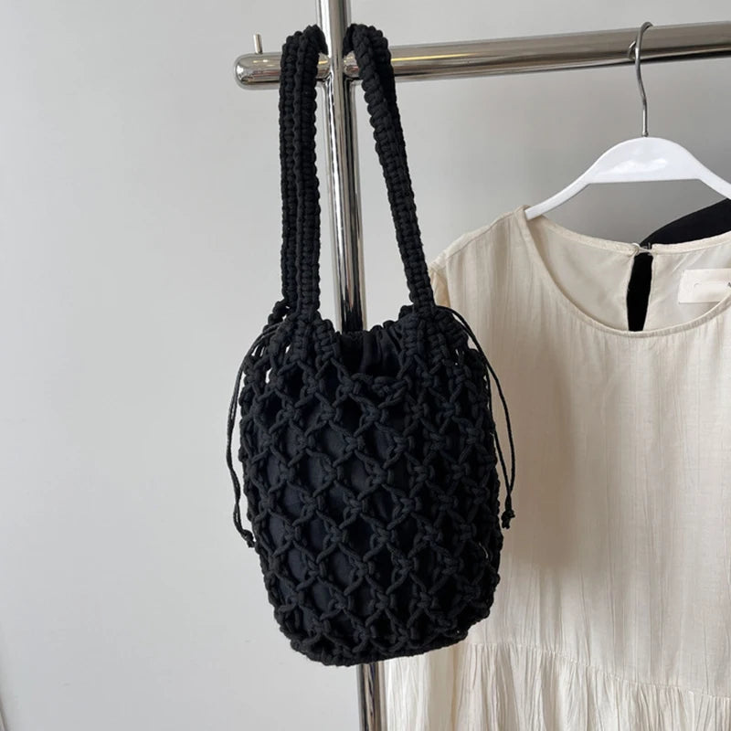 Tas Dames - Gehaakte Nettas met Binnentas en Trekkoord | Boho