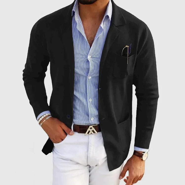 Sem - Heren Blazer Smart Casual voor de Herfst met Borstzak en Revers