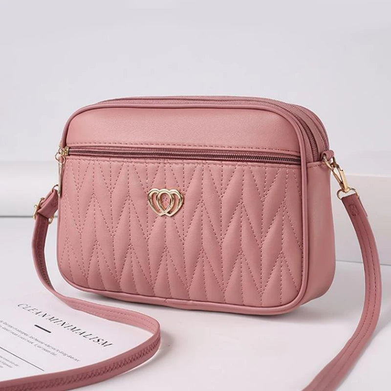 Tas Dames - Gewatteerde Crossbody met Hart Embleem en Rits | Casual