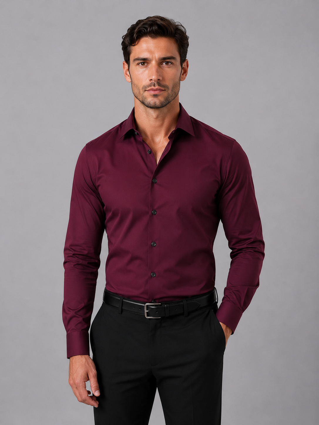Thijs - Heren Overhemd Zakelijk Slim Fit met Stretch en Lange Mouwen