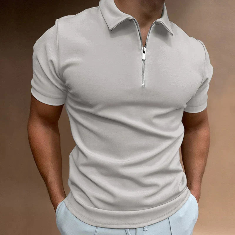 Thijs - Stoere Heren Polo met Ritskraag en Slim Fit