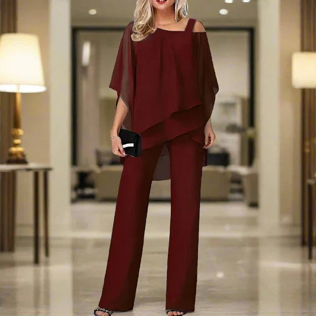 Co-ord Set Dames - Elegante Blouse met Wijde Broek | Chique