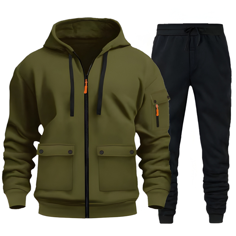 Trainingspak Heren - Zip Hoodie met Cargo Joggingbroek | Set