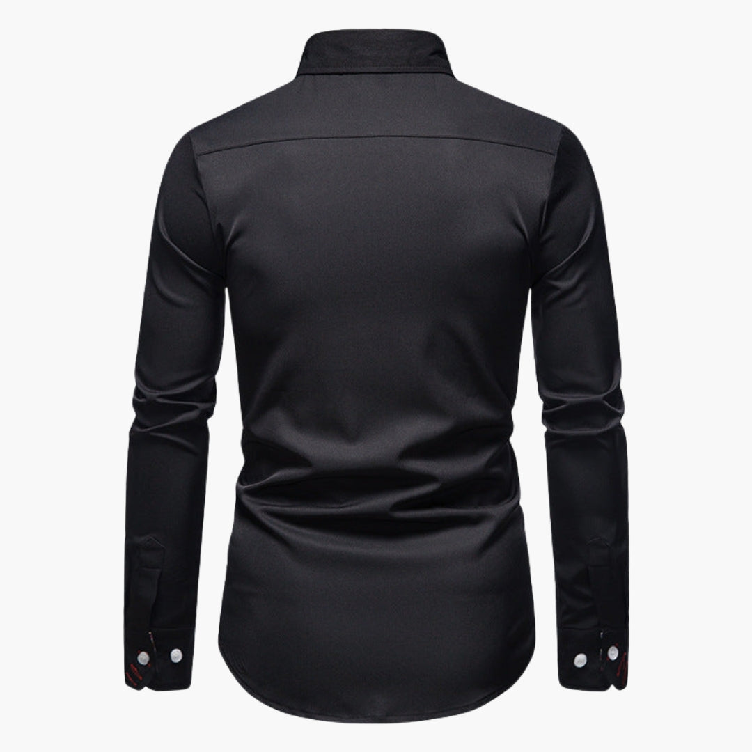 Overhemd Heren - Slim Fit met Paisley Contrastdetails | Elegant