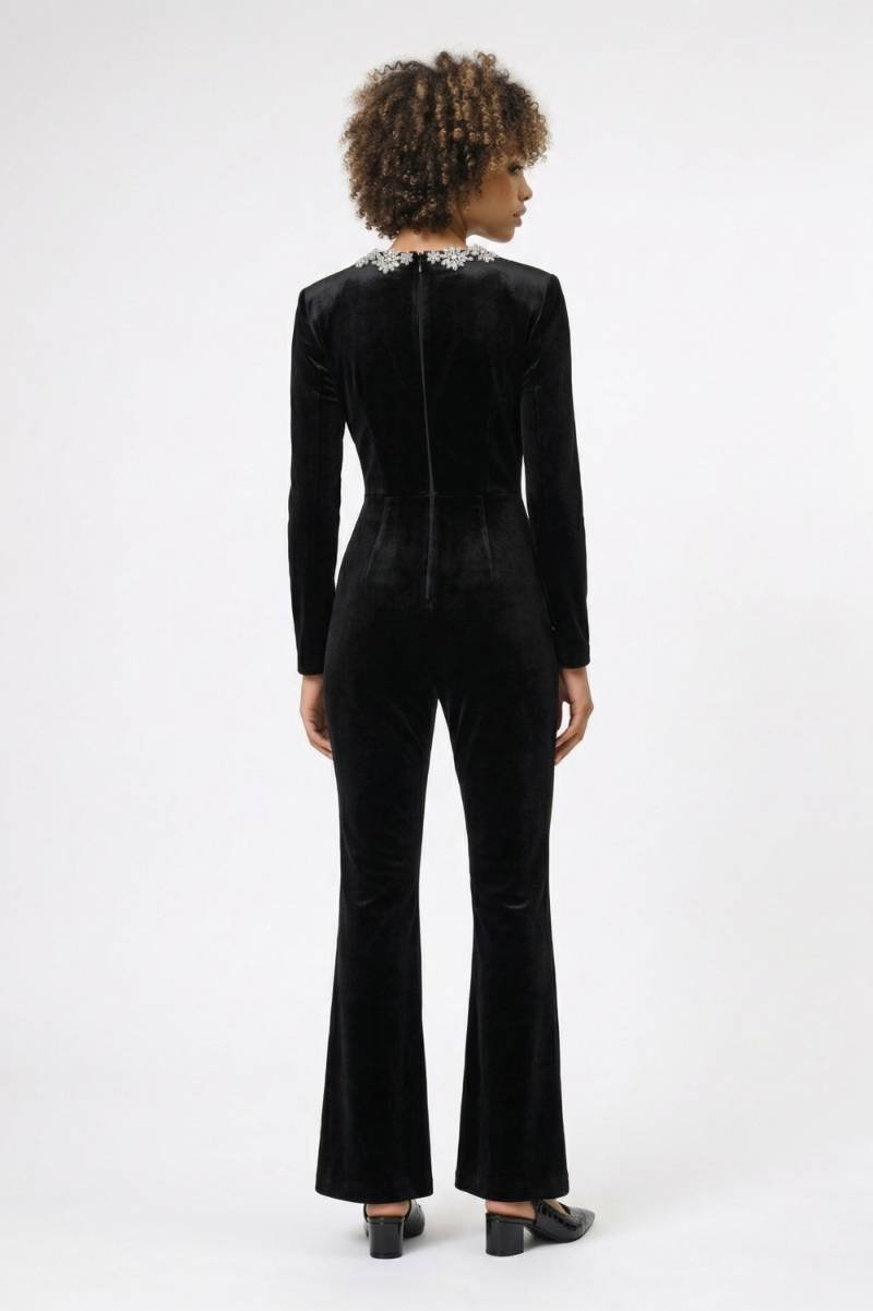 Jumpsuit Dames - Chique | Strass Details — Zwart