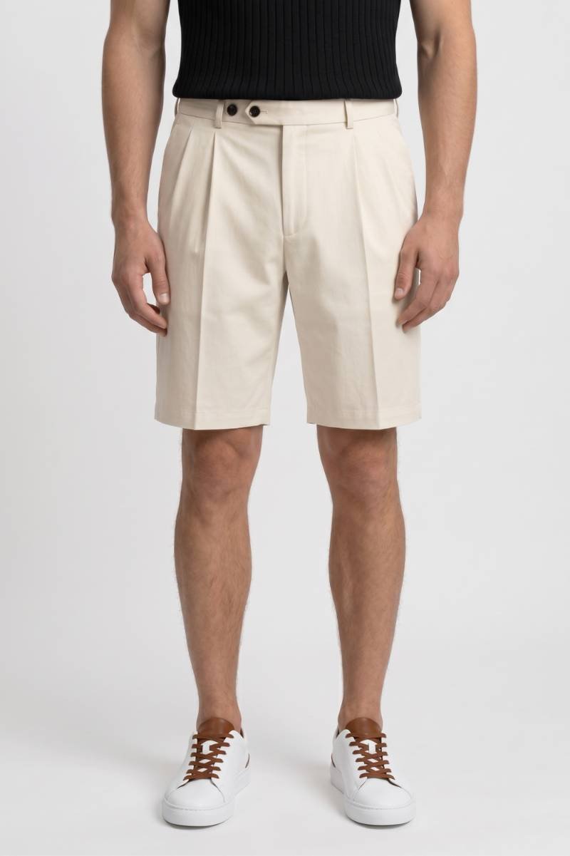 Korte Broek Heren - Klassiek | Geplooide Pasvorm — Beige