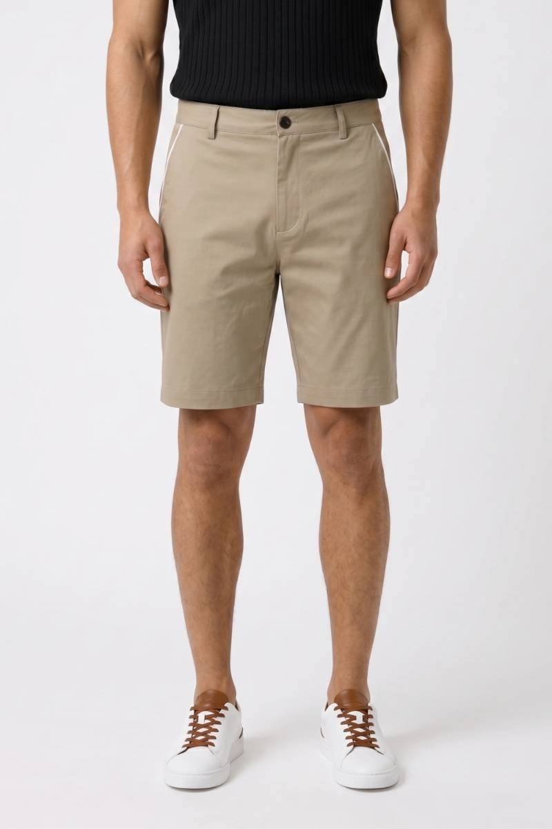 Korte Broek Heren - Klassiek | Zakelijke Pasvorm met Knoop — Taupe