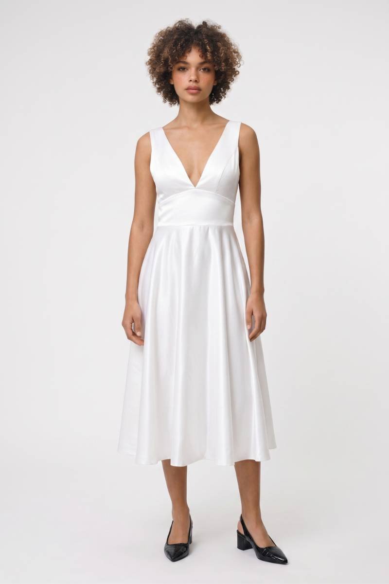 Midi Jurk Dames - Elegante V-hals | Mouwloze A-lijn