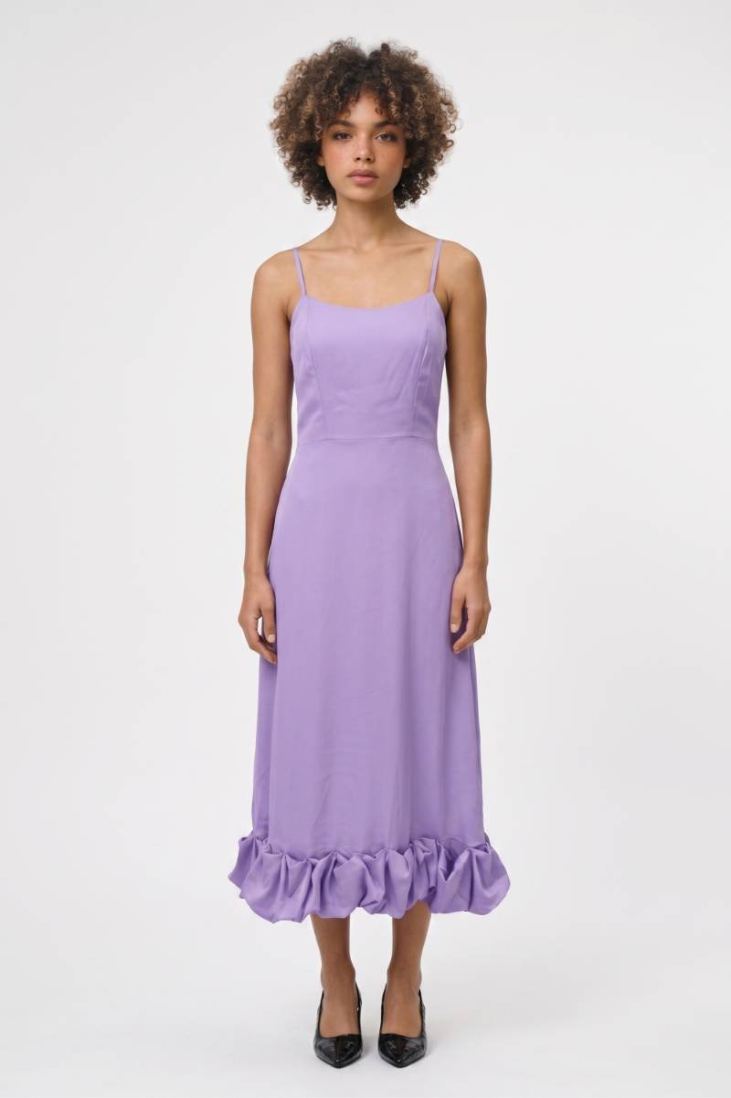 Midi Jurk Dames - Ruffle Detail | Spaghetti Bandjes