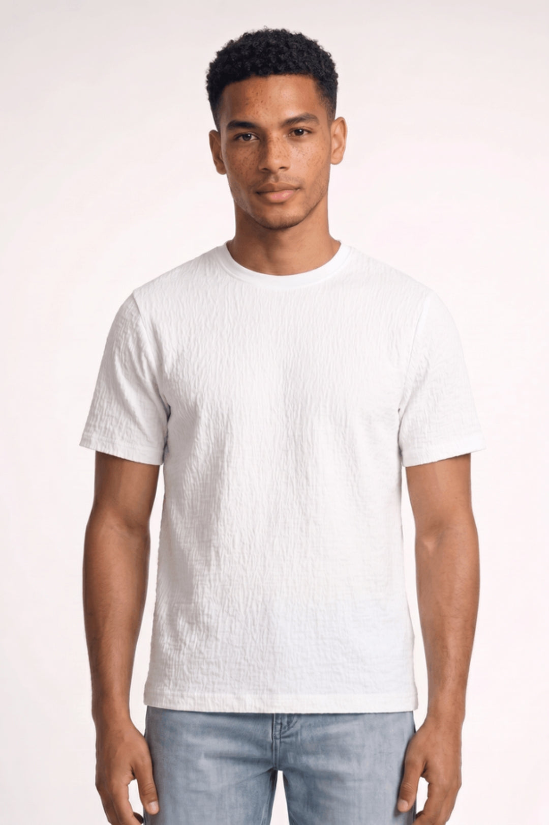 T-Shirt Heren - Geribbelde Textuur | Ronde Hals Korte Mouwen