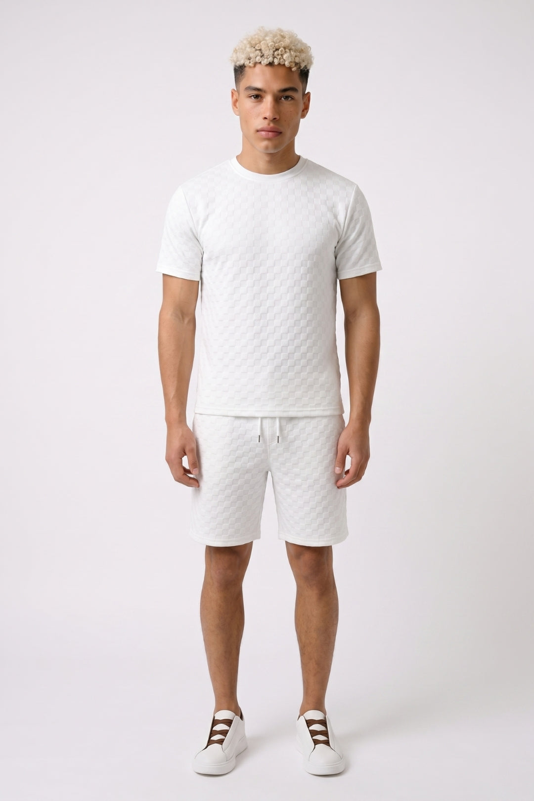 2-Delige Set Heren - Textuur | T-shirt met Korte Broek