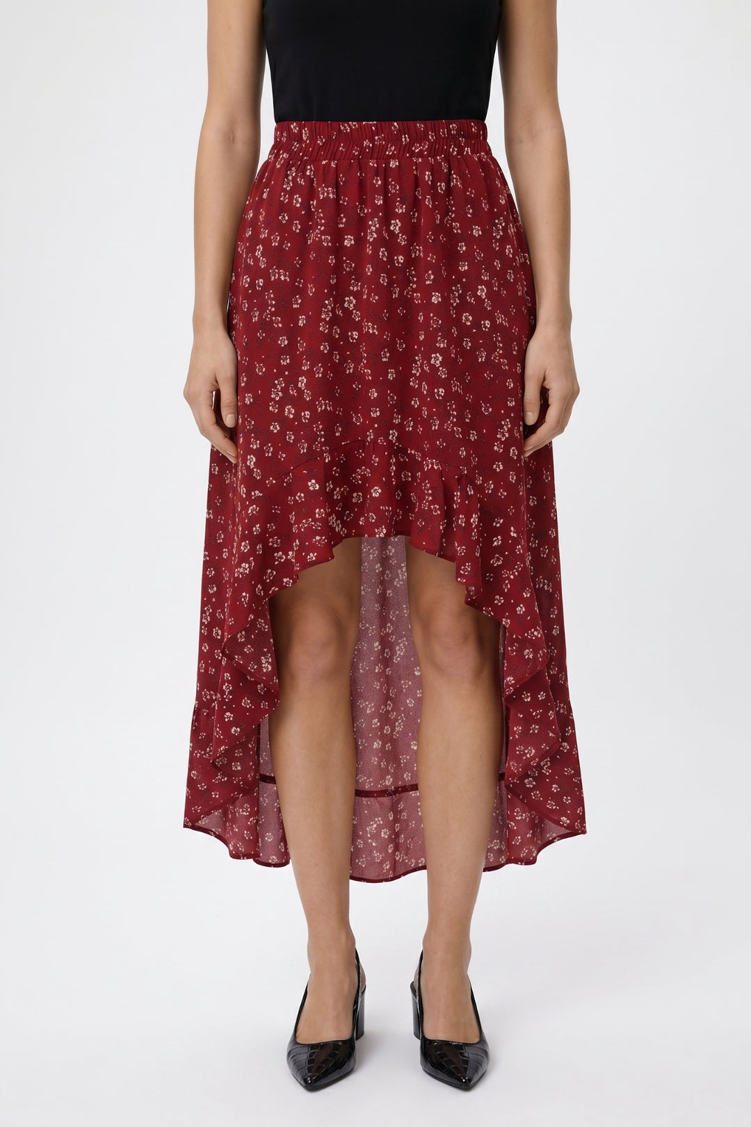 Midi Rok Dames - Asymmetrisch | Elastische Taille met Ruffle
