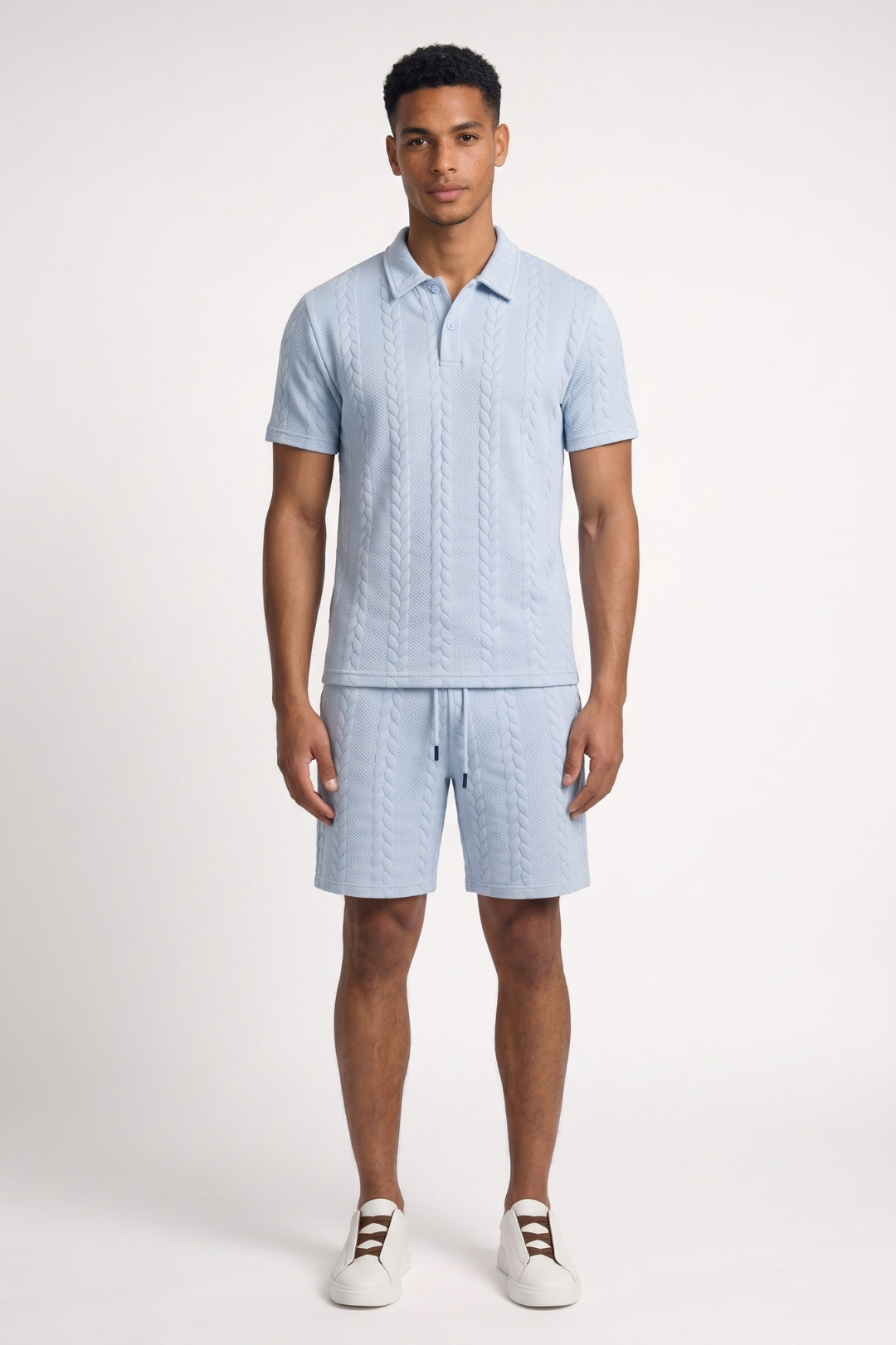 2-Delige Set Heren - Getextureerd | Polo met Korte Broek