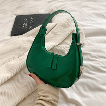 Tas Dames - Glanzende Hobo Stijl met Rits en Zilver Detail | Chic
