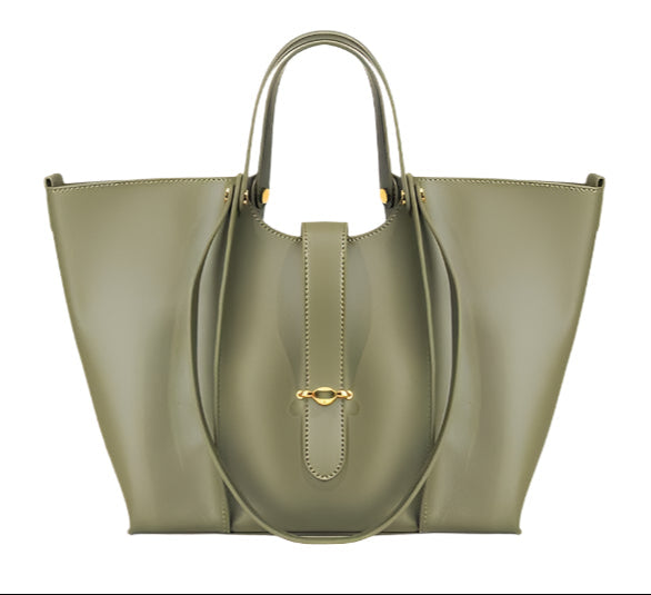 Tas Dames - Elegante Open Tote met Gouden Detail en Dubbele Handgrepen