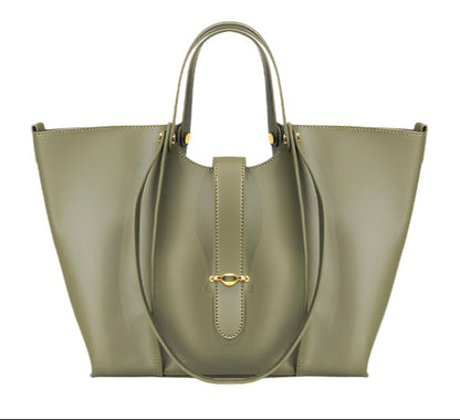 Tas Dames - Elegante Open Tote met Gouden Detail en Dubbele Handgrepen