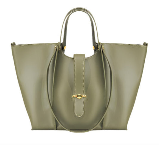 Tas Dames - Elegante Open Tote met Gouden Detail en Dubbele Handgrepen