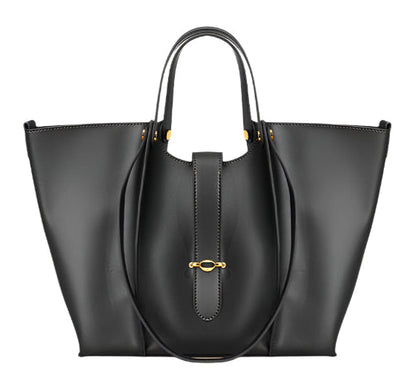 Tas Dames - Elegante Open Tote met Gouden Detail en Dubbele Handgrepen