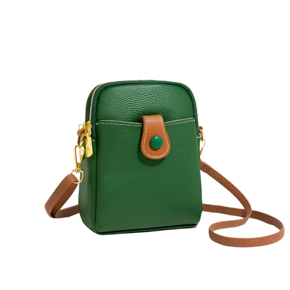 Tas Dames - Compacte Crossbody met Voorvak en Gouden Detail | Casual