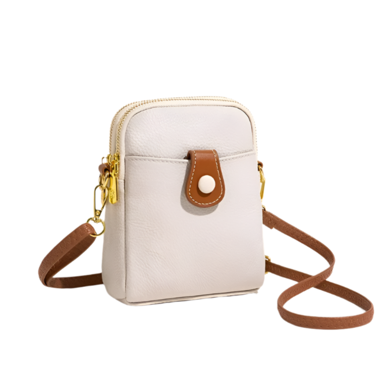 Tas Dames - Compacte Crossbody met Voorvak en Gouden Detail | Casual
