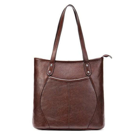 Tas Dames - Ruime Tote met Voorvak en Zilver Stud Detail | Casual
