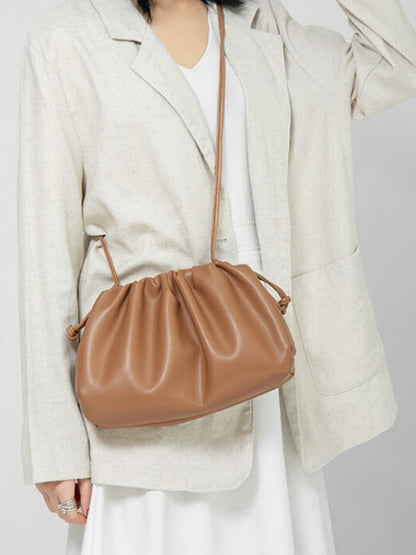 Tas Dames - Zachte Pouch met Gerimpeld Design en Schouderriem | Casual