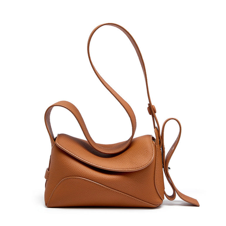 Tas Dames - Sculpturale Mini Flap met Zilver Slot en Lange Band | Chic