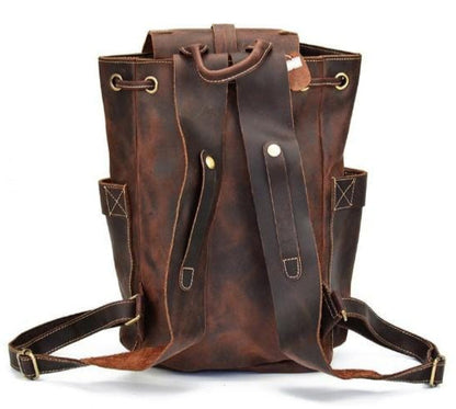 Rugzak Heren - Stoere Vintage Stijl met Flapklep en Trekkoord | Chique