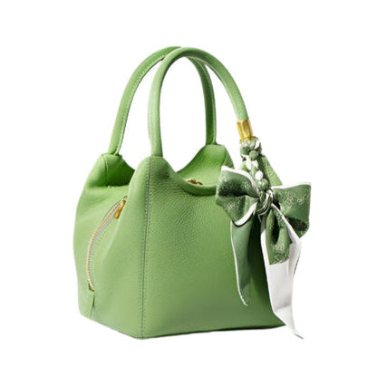 Tas Dames - Compacte Handtas met Zijrits en Decoratief Strikje | Chic