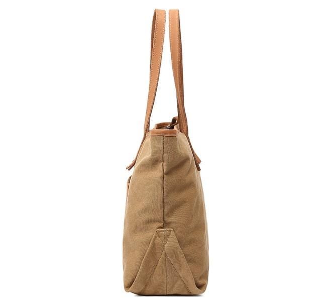 Tas Dames - Ruime Tote met Voorvak en Contrast Handgrepen | Casual