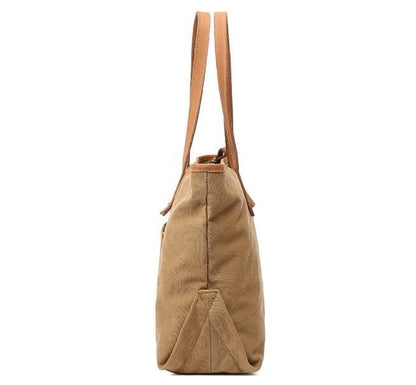 Tas Dames - Ruime Tote met Voorvak en Contrast Handgrepen | Casual