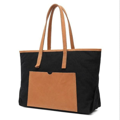Tas Dames - Ruime Tote met Voorvak en Contrast Handgrepen | Casual